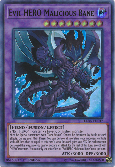 Evil Hero Malicious Bane [LED5-EN012] Ultra Rare